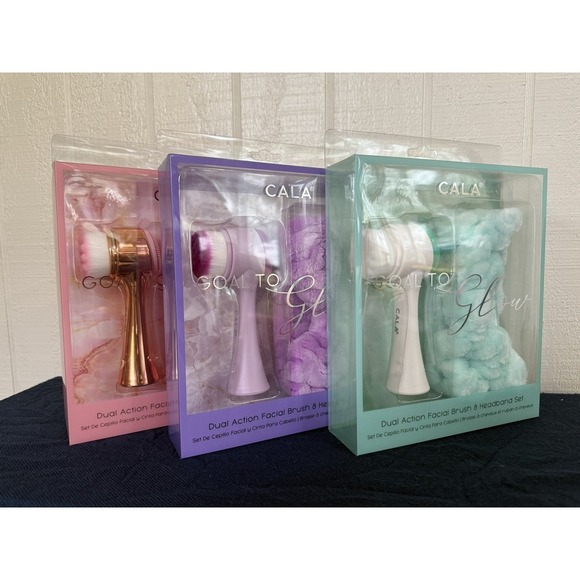 Cala Other - CALA Goal To Glow Dual Action Facial Brush and Headband Set- only pink left